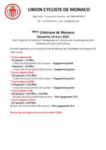 thumbnail of Programme Critérium de Monaco 2023