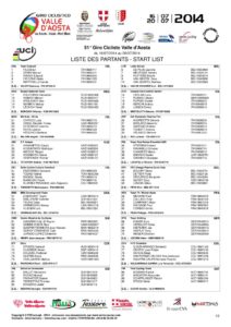 thumbnail of GIRO DELLA VALLE D AOSTA 2014 ELENCO PARTENTI