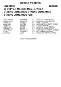 thumbnail of STAGNO LOMBARDO ARRIVO 2018
