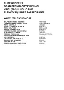 thumbnail of U 23 GP CITTA DI VINCI 2018 SQUADRE PARTECIPANTI EM PRODUCT