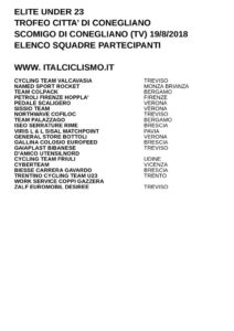 thumbnail of U23 TR CITTA DI CONEGLIANO 2018 SQUADRE PARTECIPANTI EM PRODUCT (2)