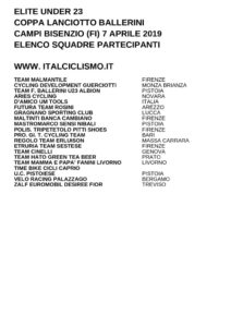 thumbnail of U23 COPPA LANCIOTTO BALLERINI SQUADRE PARTECIPANTI