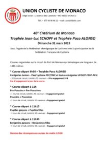 thumbnail of Nouveau Programme Critérium de Monaco 2019