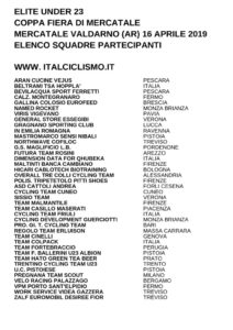 thumbnail of U 23 COPPA FIERA DI MERCATALE 2019 SQUADRE PARTECIPANTI