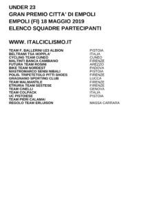 thumbnail of UNDER 23 GP CITTA DI EMPOLI 2019 SQUADRE PARTECIPANTI EM PRODUCT