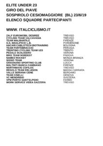 thumbnail of U23 GIRO DEL PIAVE 2019 SQUADRE PARTECIPANTI EM PRODUCT