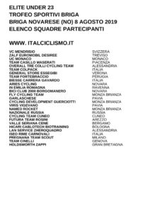 thumbnail of U23 TR SPORT. BRIGA NOVARESE 2019 SQUADRE PARTECIPANTI EM PRODUCT