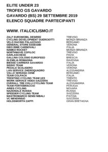 thumbnail of U 23 TROFEO GS GAVARDO 2019 SQUADRE PARTECIPANTI EM PRODUCT