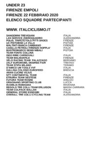 thumbnail of U23 FIRENZE EMPOLI 2020 SQUADRE PARTECIPANTI