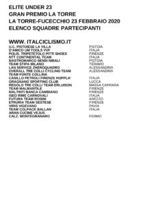 thumbnail of U23 GP LA TORRE 2020 SQUADRE PARTECIPANTI