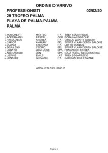 thumbnail of X PLAYA DE PALMA 2020 ORDINE ARRIVO DGS