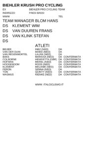 thumbnail of BIEHLER PRO CYCLING TEAM 2020