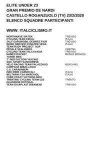 thumbnail of U23 GP DE NARDI 2020 SQUADRE PARTECIPANTI