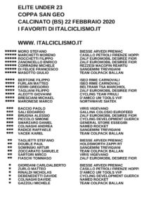 thumbnail of COPPA SAN GEO 2020 I FAVORITI DI ITALCICLISMO