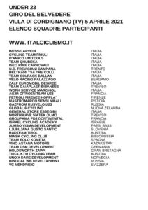 thumbnail of U23 GIRO DEL BELVEDERE 2021 SQUADRE PARTECIPANTI