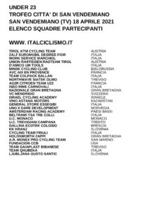 thumbnail of U23 TROFEO CITTA DI SAN VENDEMIANO 2021 SQUADRE PARTECIPANTI