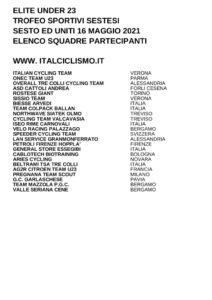 thumbnail of U23 TROFEO SPORTIVI SESTESI 2021 SQUADRE PARTECIPANTI