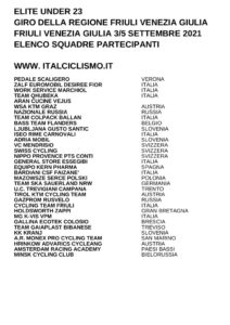 thumbnail of U23 GRI DEL FRIULI VENEZIA GIULIA 2021 SQUADRE PARTECIPANTI