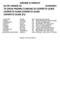 thumbnail of XCT ORDINE ARRIVO 2021 GRAN PREMIO COMUNE DI CERRETO GUIDI