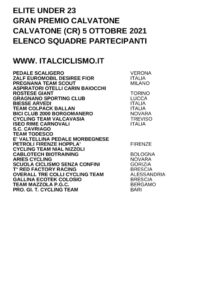 thumbnail of U23 GP CALVATONE 2021 SQUADRE PARTECIPANTI