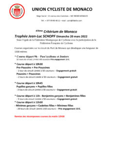 thumbnail of GUIDA TECNICA 2022 Programme Critérium de Monaco 2022
