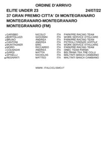 thumbnail of XCRT ORDINE ARRIVO GRAN PREMIO XSGSXT MONEGNARA MN MONTEGRANARO 2022