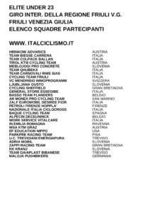 thumbnail of U23 GIRO FRIULI VENEZIA GIULIA 2022 SQUADRE PARTECIPANTI SXXSG