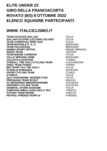 thumbnail of U23 GP FRANCIACORTA 2022 SSW SQUADRE PARTECIPANTI