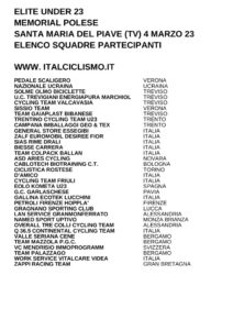 thumbnail of U23 MEMORIAL POLESE 2023 SQUADRE PARTECIPANTI