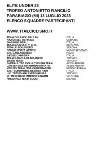 thumbnail of U23 TROFEO RANCILIO 2023 SQUADRE PARTECIPANTI
