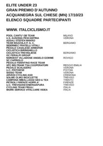 thumbnail of U23 GP AUTUNNO 2023 SQUADRE PARTECIPANTI