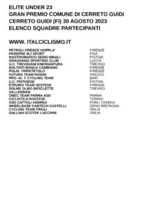 thumbnail of U23 GP COMUNE DI CERRETO GUIDI 2023 SQUADRE PARTECIPANTI