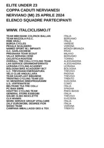 thumbnail of U23 COPPA CADUTI NERVIANESI 2024 SQUADRE PARTECIPANTI