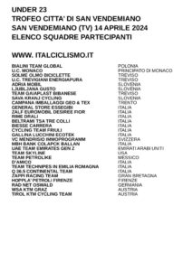 thumbnail of U23 TROFEO CITTA SAN VENDEMIANO 2024 SQUADRE PARTECIPANTI